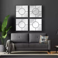 Specchio da parete quadrato geometrico 60x60 cm – Cornice in metallo grafite