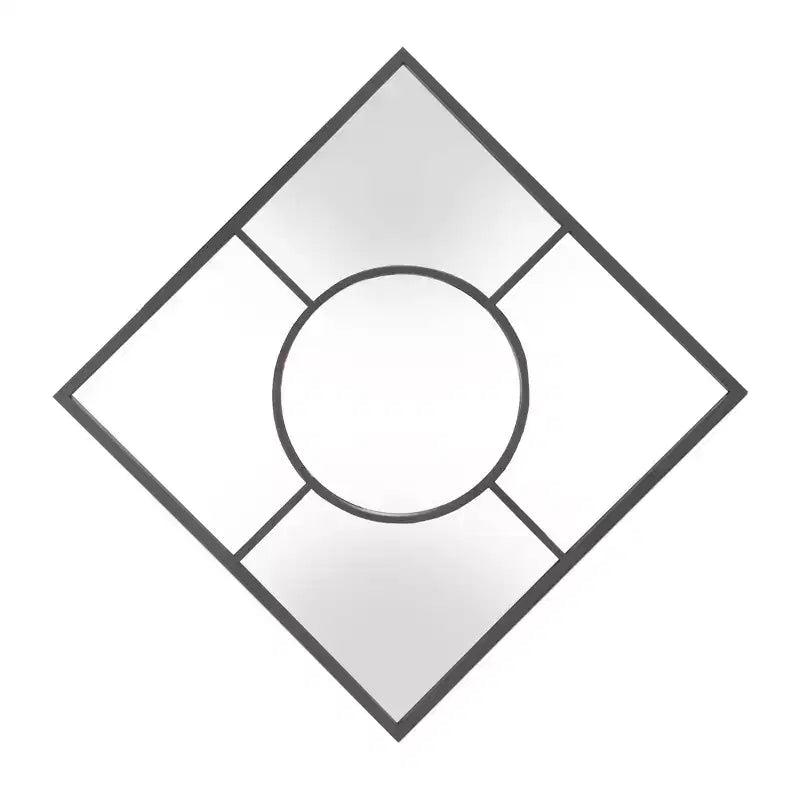 Specchio da parete quadrato geometrico 60x60 cm – Cornice in metallo grafite