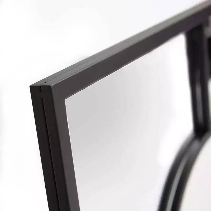 Specchio da parete quadrato geometrico 60x60 cm – Cornice in metallo grafite