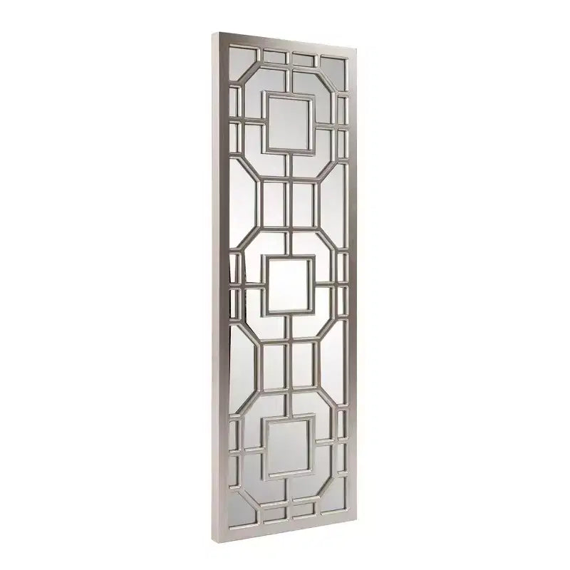 Specchio da parete con cornice Aldrich 118x40 cm – Argento anticato, stile inglese
