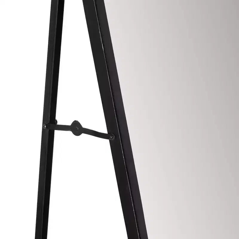 Specchio con arco Brewster Aria nero: 60 pollici, moderno, da terra, con cornice in metallo, autoportante, largo 18 pollici