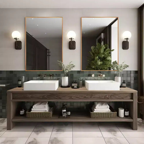 Specchio da bagno – Montaggio a parete, con cornice elegante