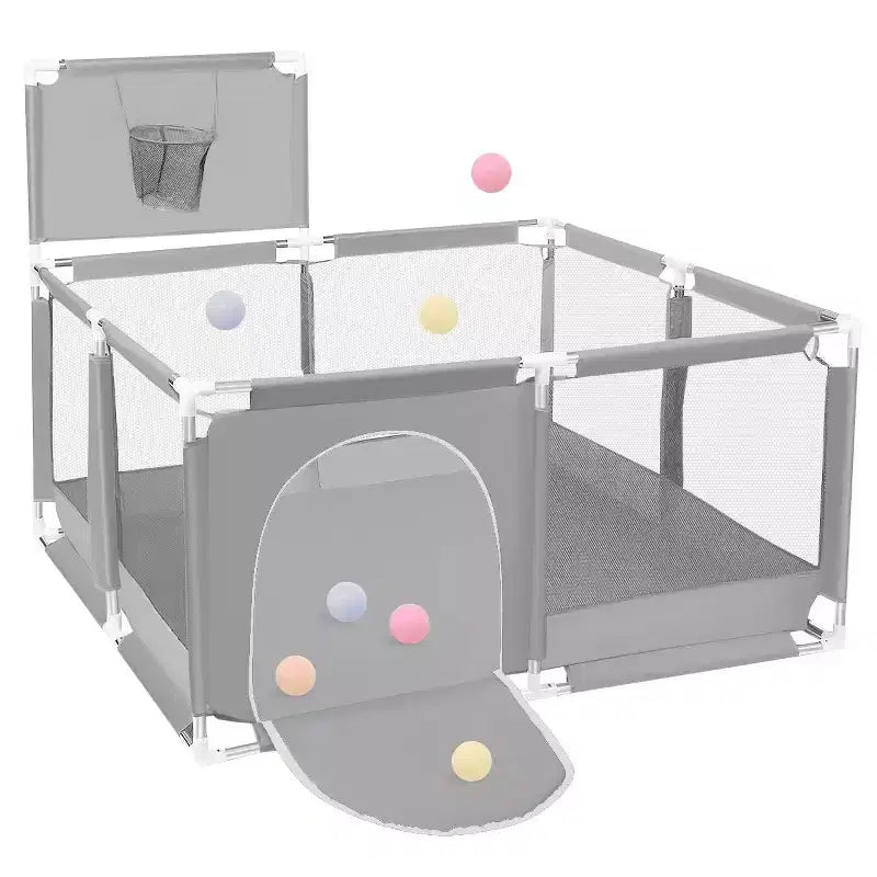 Box per bambini a 4 pannelli 50x50 con canestro da basket – Box portatile