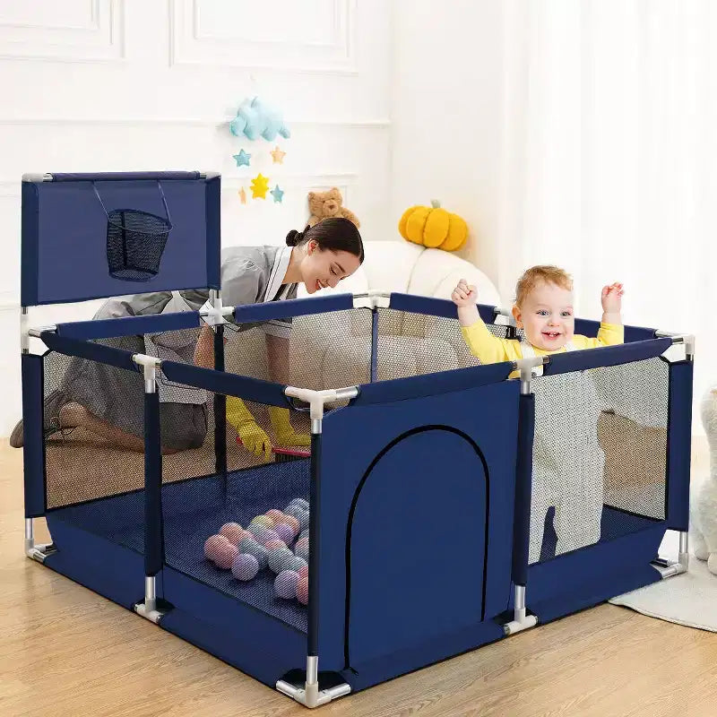 Box per bambini a 4 pannelli 50x50 con canestro da basket – Box portatile