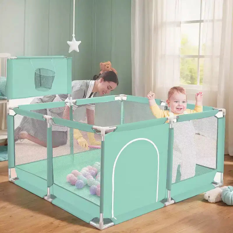 Box per bambini a 4 pannelli 50x50 con canestro da basket – Box portatile