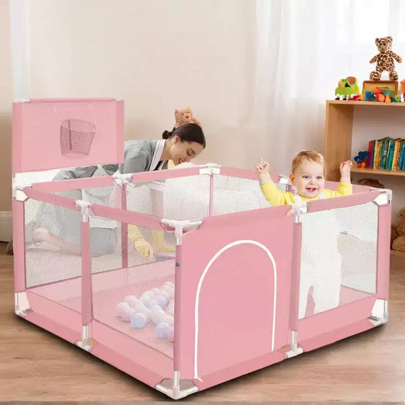 Box per bambini a 4 pannelli 50x50 con canestro da basket – Box portatile