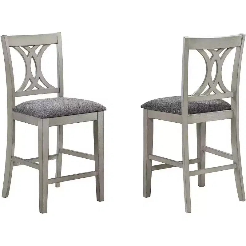 Kings Brand Furniture - Murdo Wash White Counter Height Dining Stools Chairs, Set of 2