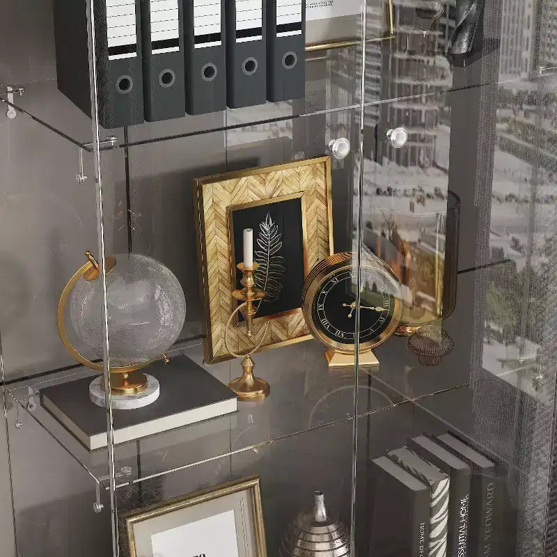 Vetrinetta Nera a 2 Ante e 1 Cassetto – Libreria Moderna