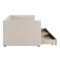 Dual Purpose: Stylish Twin Daybed with Corduroy Upholstery and Drawers