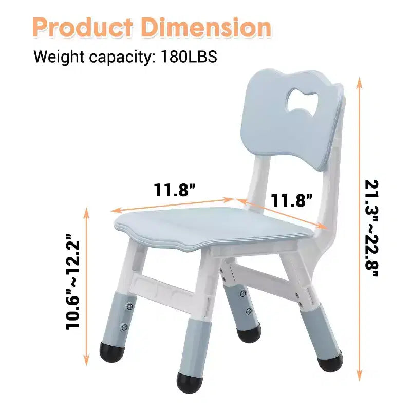 Sedie per bambini, sedie da scuola materna in plastica regolabili in 3 altezze, carico massimo 81 kg, per casa, scuola, interni/esterni (2-8 anni)