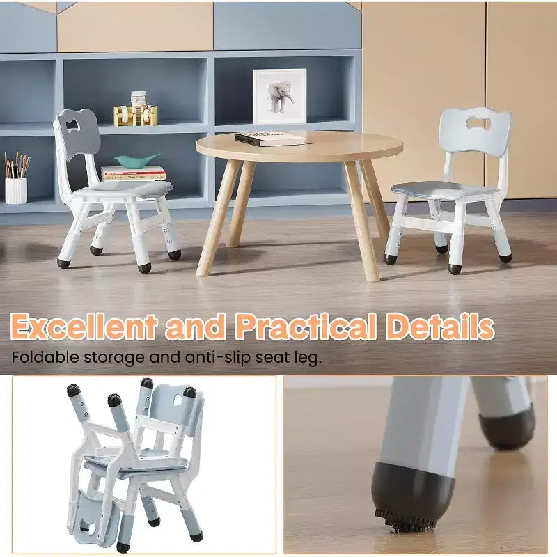 Sedie per bambini, sedie da scuola materna in plastica regolabili in 3 altezze, carico massimo 81 kg, per casa, scuola, interni/esterni (2-8 anni)