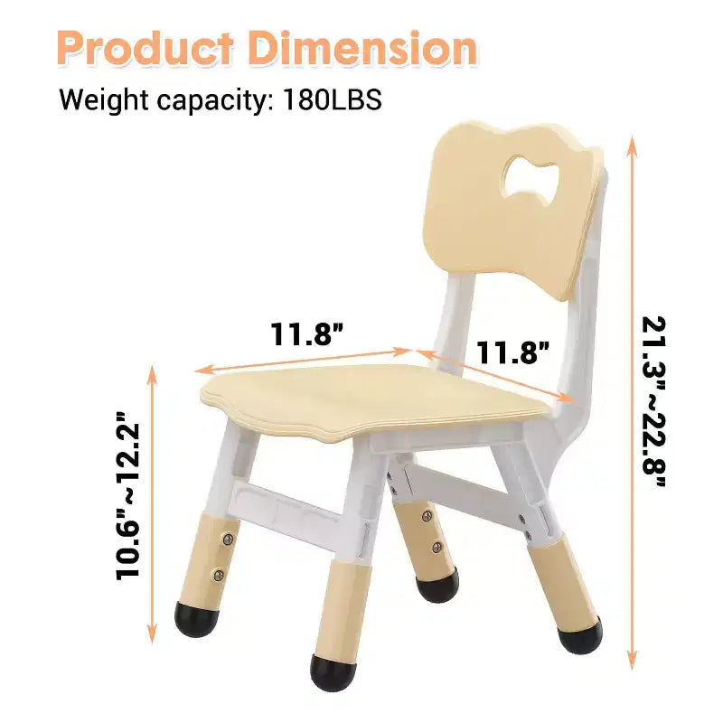 Sedie per bambini, sedie da scuola materna in plastica regolabili in 3 altezze, carico massimo 81 kg, per casa, scuola, interni/esterni (2-8 anni)