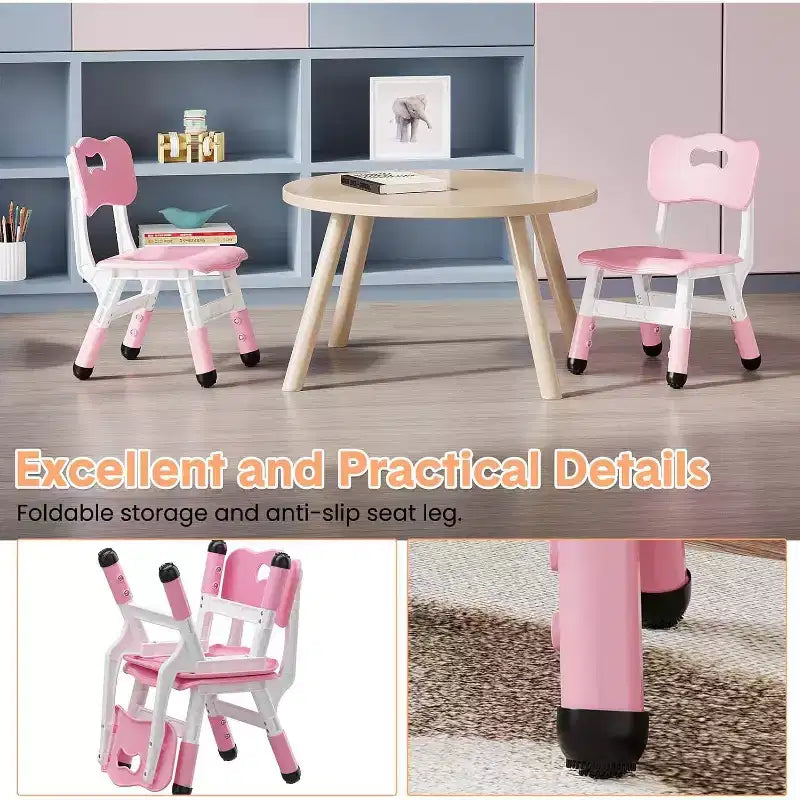 Sedie per bambini, sedie da scuola materna in plastica regolabili in 3 altezze, carico massimo 81 kg, per casa, scuola, interni/esterni (2-8 anni)
