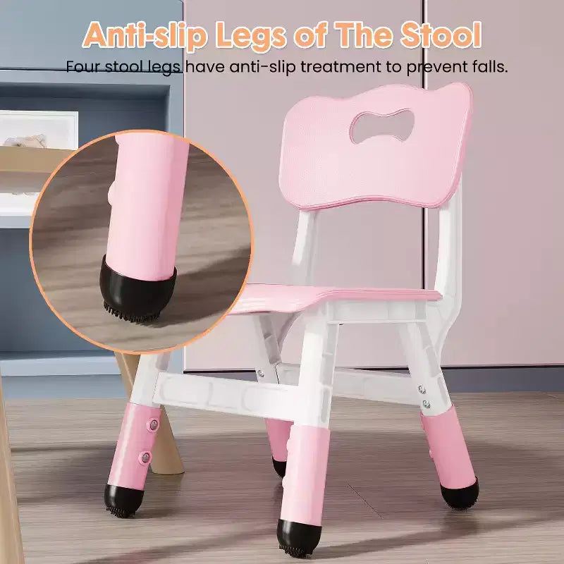 Sedie per bambini, sedie da scuola materna in plastica regolabili in 3 altezze, carico massimo 81 kg, per casa, scuola, interni/esterni (2-8 anni)