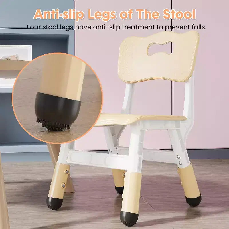 Sedie per bambini, sedie da scuola materna in plastica regolabili in 3 altezze, carico massimo 81 kg, per casa, scuola, interni/esterni (2-8 anni)