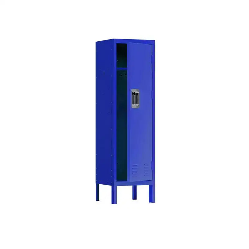 Single Tier Locker Steel Storage Cabinet With 2 Separate Compartments For Home Office School Gym Bedroom, Blue