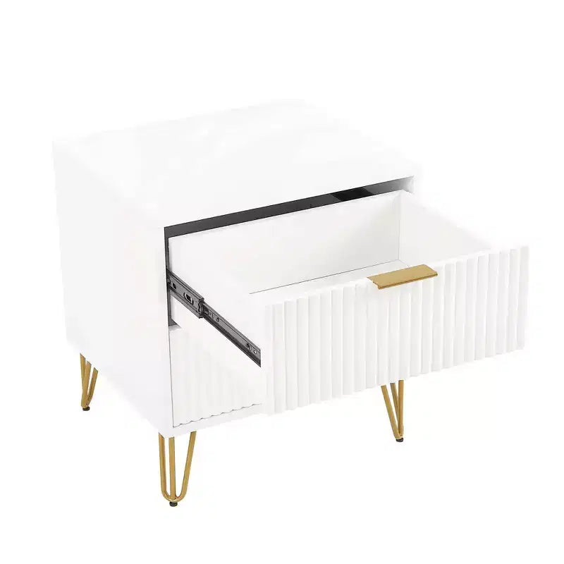 Dumbo comodino a 2 cassetti – Tavolino da notte moderno in MDF bianco