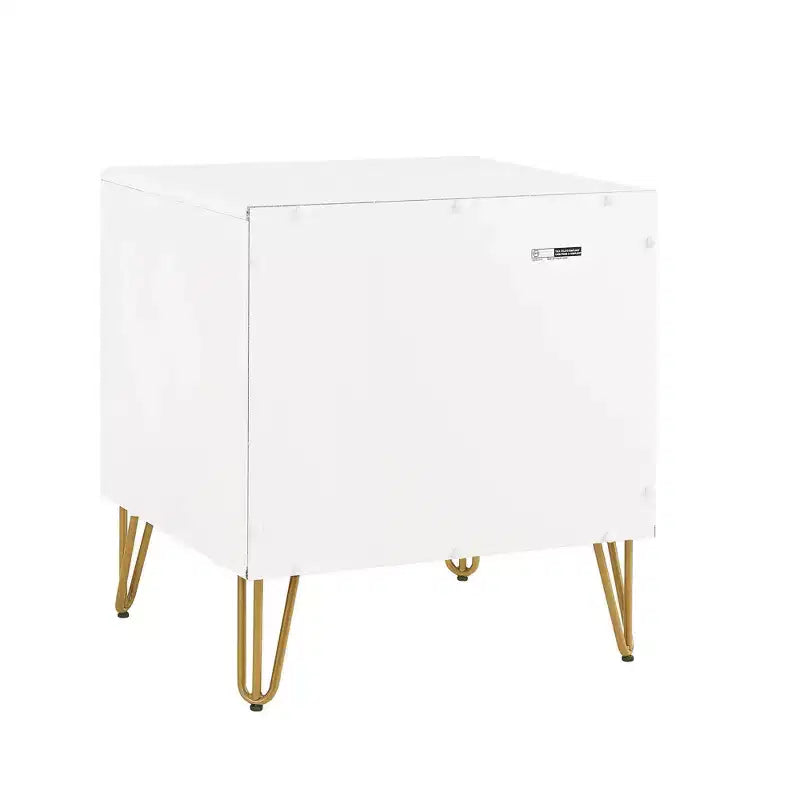 Dumbo comodino a 2 cassetti – Tavolino da notte moderno in MDF bianco