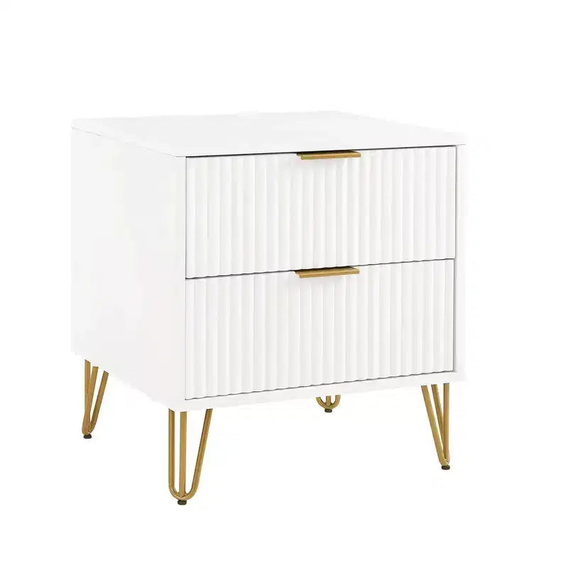 Dumbo comodino a 2 cassetti – Tavolino da notte moderno in MDF bianco