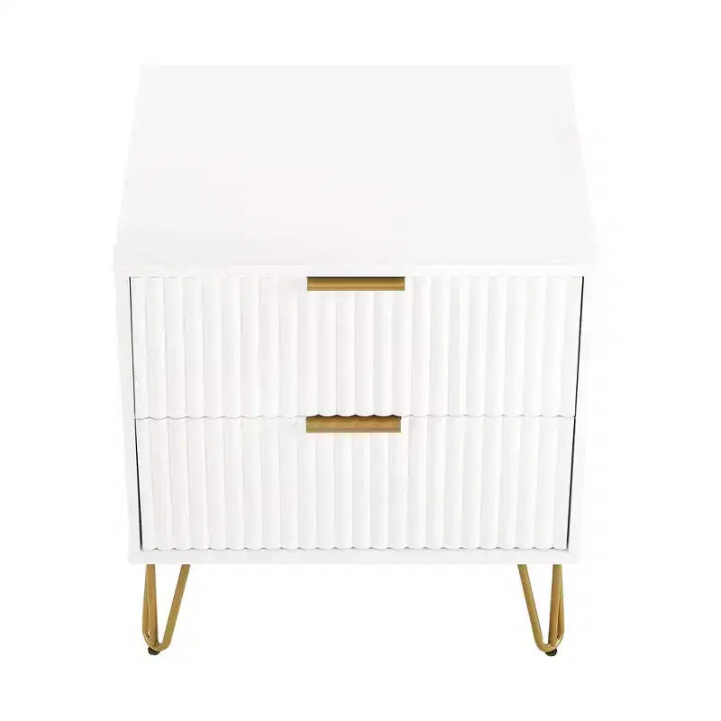 Dumbo comodino a 2 cassetti – Tavolino da notte moderno in MDF bianco