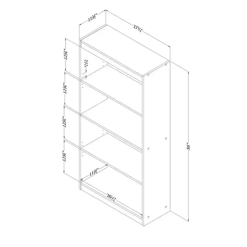 Libreria Decorativa a 4 Ripiani da 56" – Ciliegio Morgan, Capacità 25 libbre