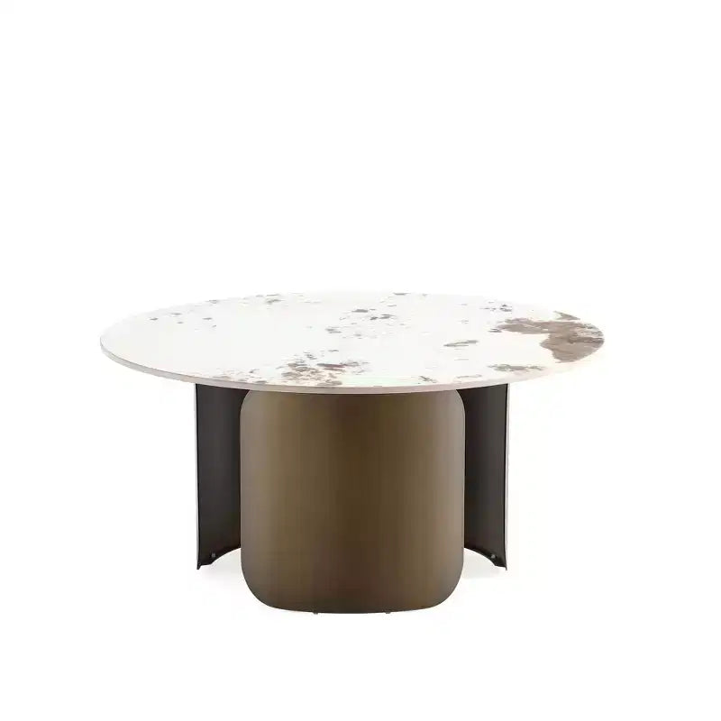 Manhattan Comfort Monica Sintered Stone Top Coffee Table Gold