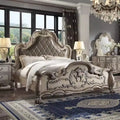 Letto Queen 92" in pelle sintetica – Finitura Bianco Osso Vintage