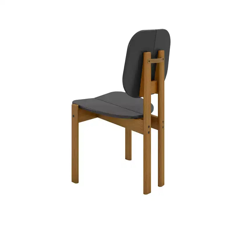 Manhattan Comfort Set di 4 Sedie da Pranzo Gales Mid-Century Modern con Gambe in Legno Massello