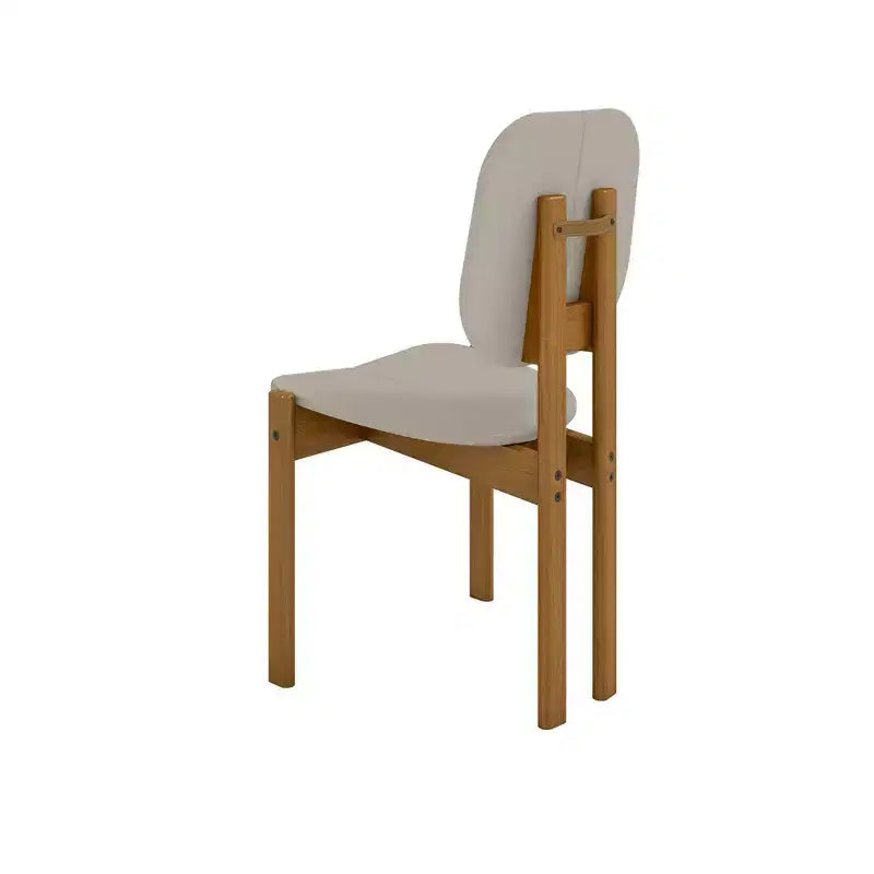 Manhattan Comfort Set di 4 Sedie da Pranzo Gales Mid-Century Modern con Gambe in Legno Massello