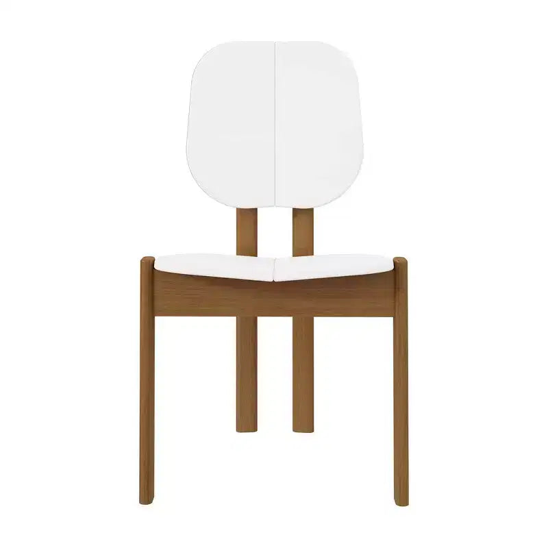 Manhattan Comfort Set di 4 Sedie da Pranzo Gales Mid-Century Modern con Gambe in Legno Massello