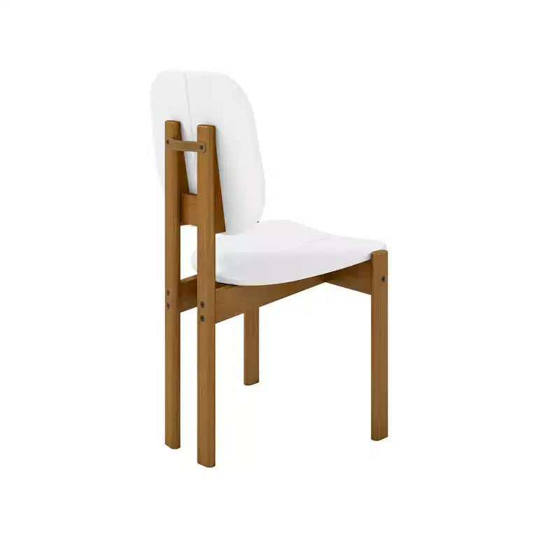 Manhattan Comfort Set di 4 Sedie da Pranzo Gales Mid-Century Modern con Gambe in Legno Massello