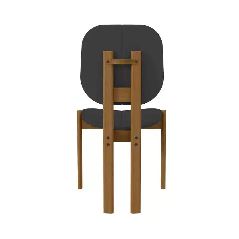 Manhattan Comfort Set di 4 Sedie da Pranzo Gales Mid-Century Modern con Gambe in Legno Massello