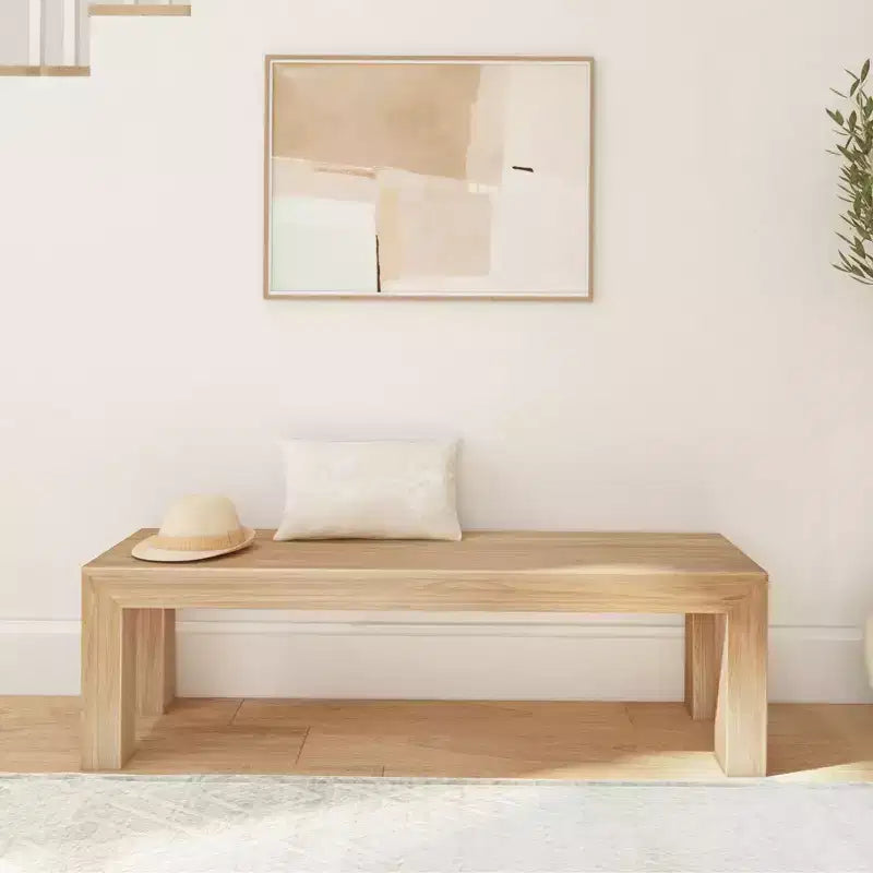 Panca da pranzo in legno massello da 60" – Stile moderno Pecan Wirebrush