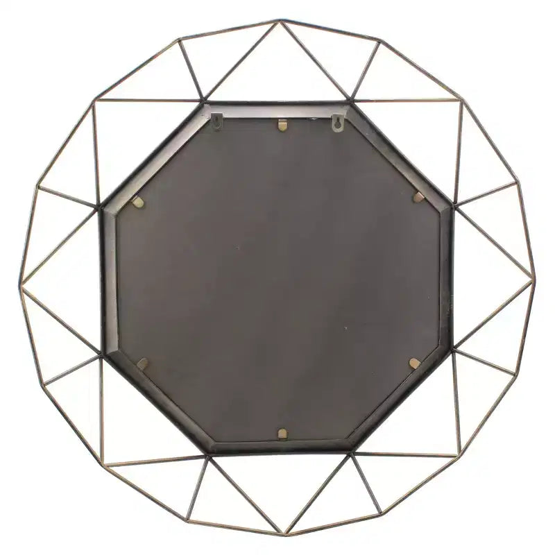 Specchio da Parete Decorativo in Metallo Ottagonale 71,9x71,9 cm