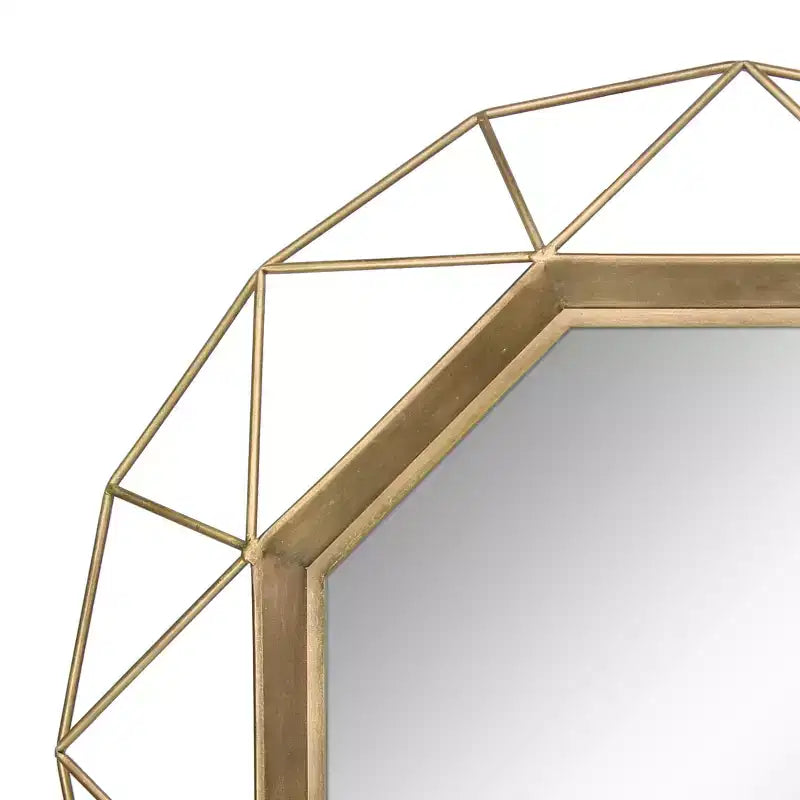 Specchio da Parete Decorativo in Metallo Ottagonale 71,9x71,9 cm