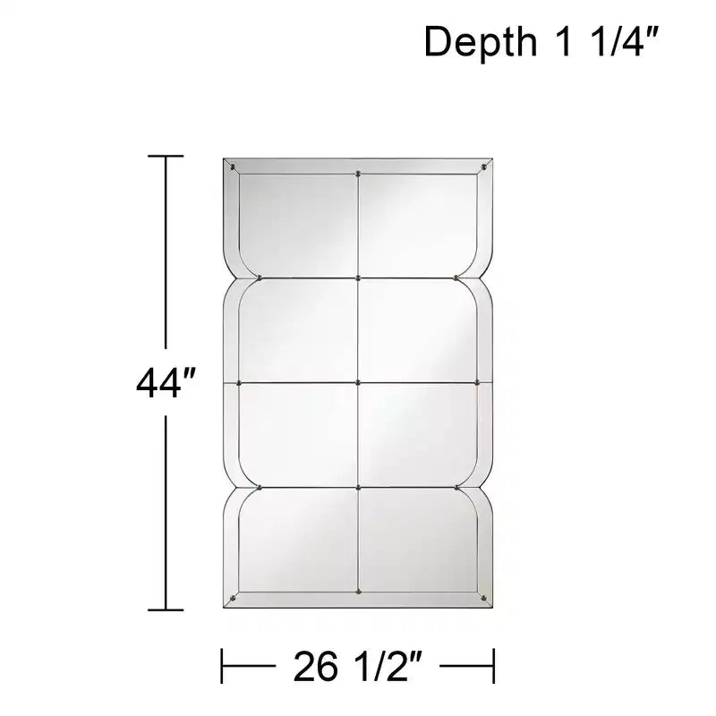 Specchio da parete ricurvo a pannelli multipli 67x112 cm – Accento decorativo