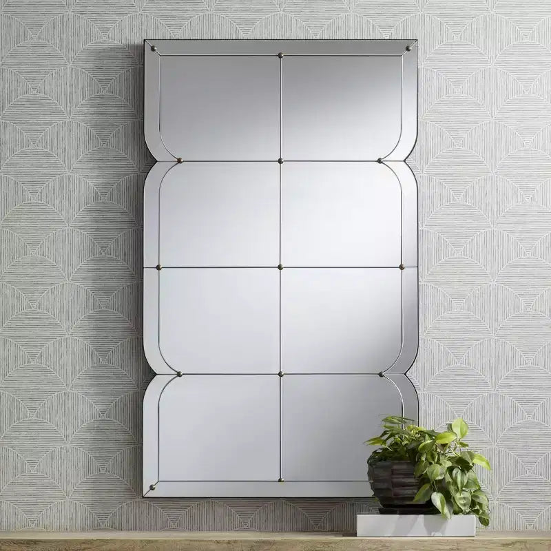 Specchio da parete ricurvo a pannelli multipli 67x112 cm – Accento decorativo