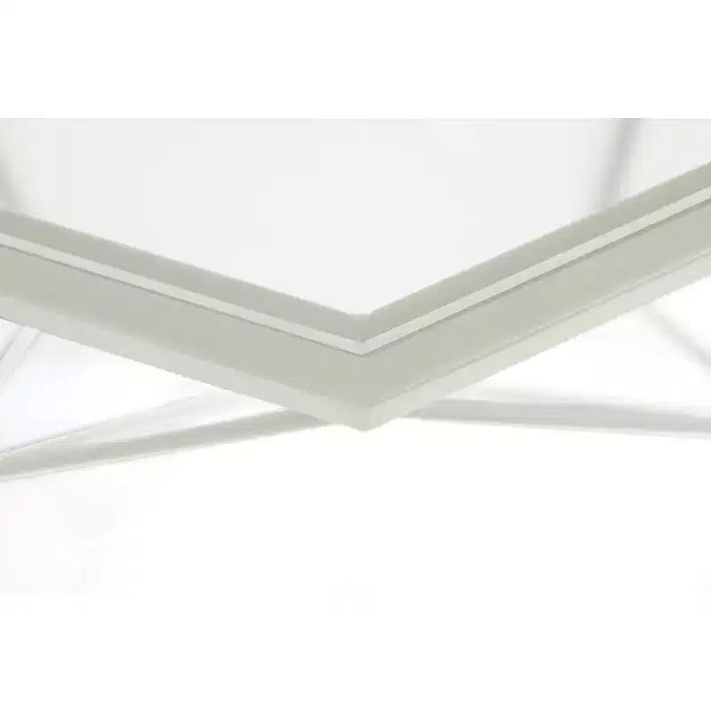 Tavolino da caffè ottagonale da 31" con piano in vetro e base geometrica in filo metallico