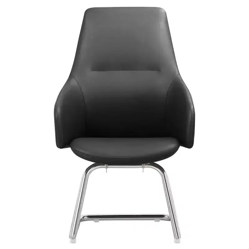 Sedia da ufficio Celeste in pelle – Base a slitta in ferro moderna, seduta ergonomica per scrivania e ospiti