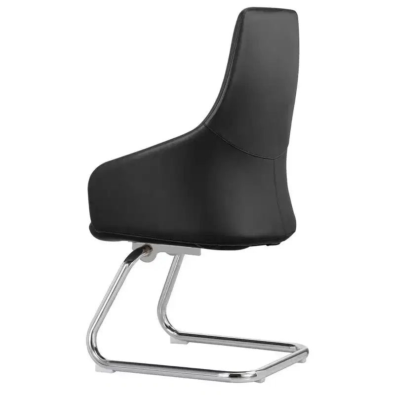 Sedia da ufficio Celeste in pelle – Base a slitta in ferro moderna, seduta ergonomica per scrivania e ospiti