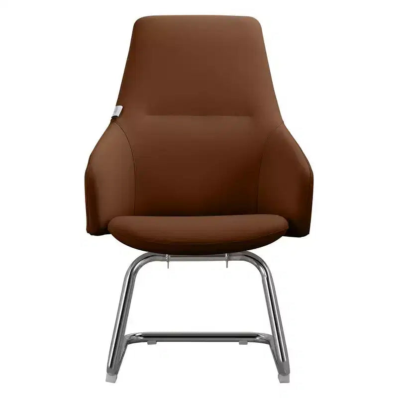 Sedia da ufficio Celeste in pelle – Base a slitta in ferro moderna, seduta ergonomica per scrivania e ospiti