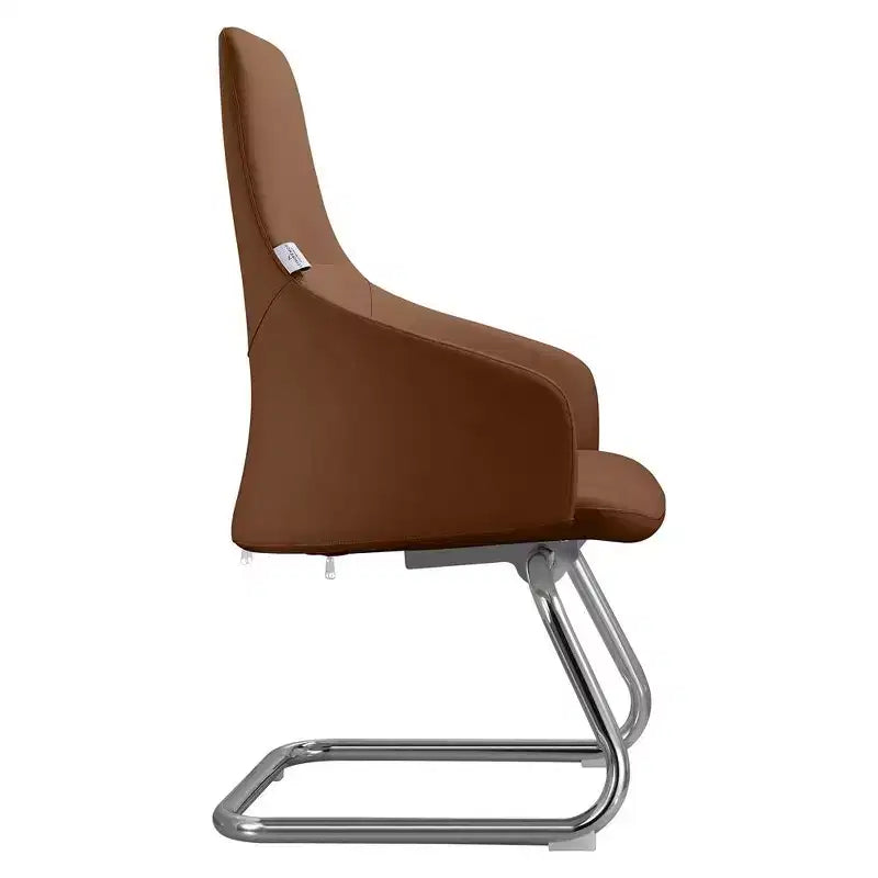 Sedia da ufficio Celeste in pelle – Base a slitta in ferro moderna, seduta ergonomica per scrivania e ospiti