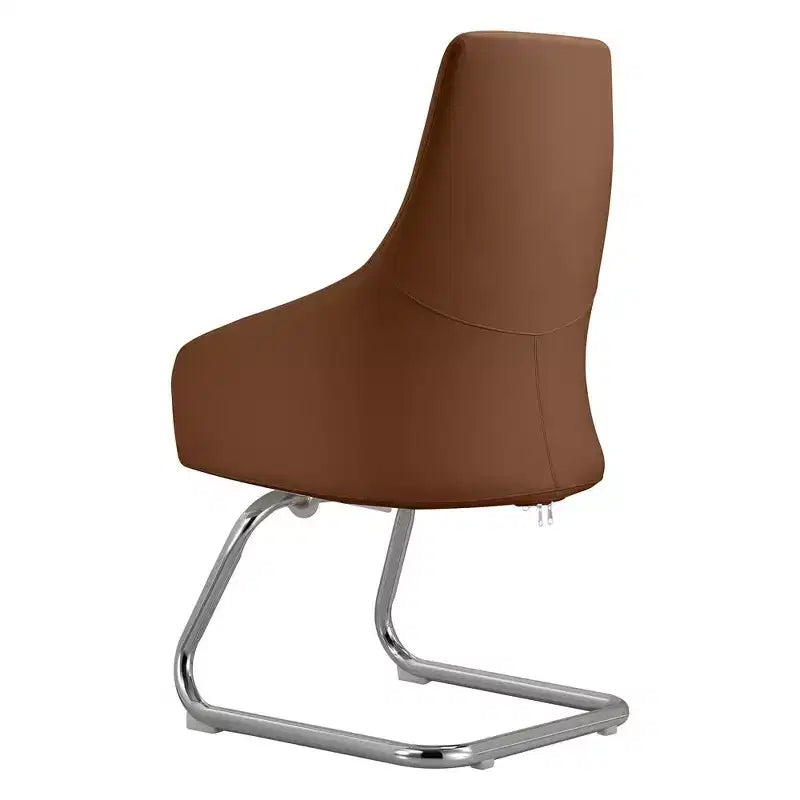 Sedia da ufficio Celeste in pelle – Base a slitta in ferro moderna, seduta ergonomica per scrivania e ospiti
