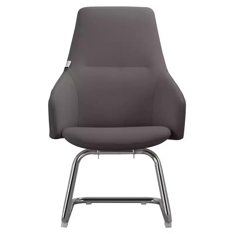 Sedia da ufficio Celeste in pelle – Base a slitta in ferro moderna, seduta ergonomica per scrivania e ospiti