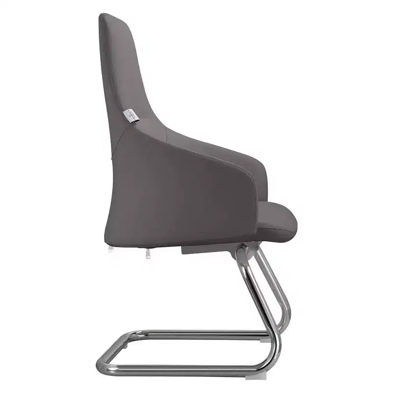 Sedia da ufficio Celeste in pelle – Base a slitta in ferro moderna, seduta ergonomica per scrivania e ospiti