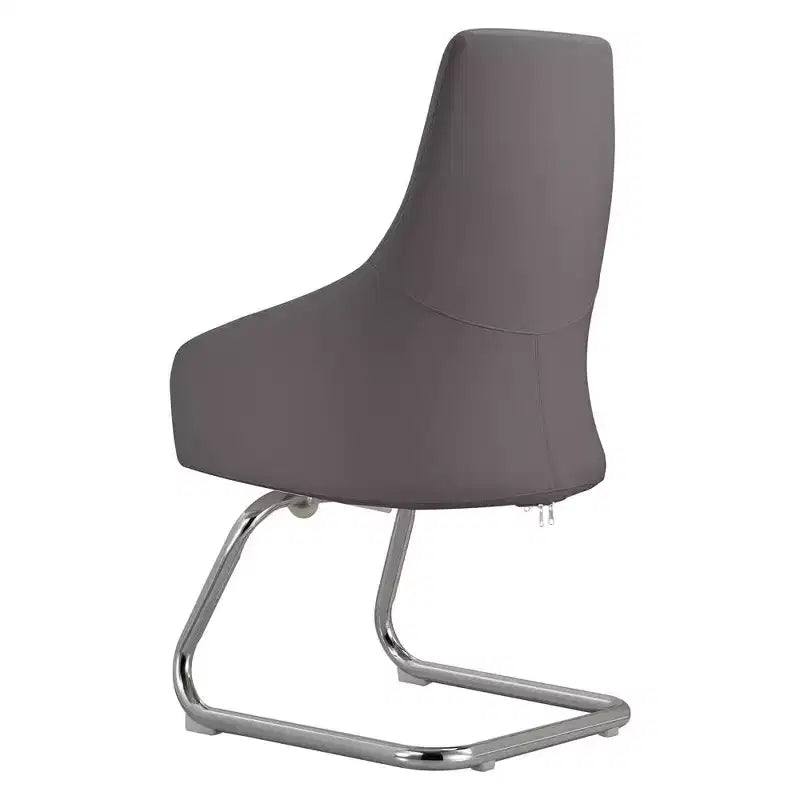 Sedia da ufficio Celeste in pelle – Base a slitta in ferro moderna, seduta ergonomica per scrivania e ospiti