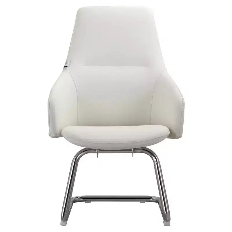 Sedia da ufficio Celeste in pelle – Base a slitta in ferro moderna, seduta ergonomica per scrivania e ospiti