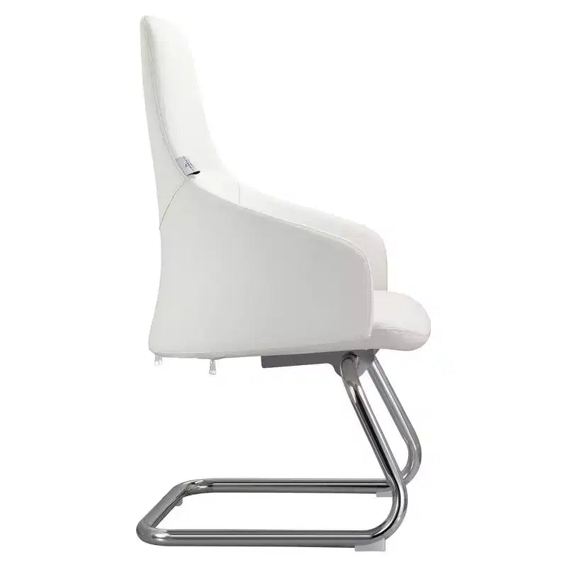 Sedia da ufficio Celeste in pelle – Base a slitta in ferro moderna, seduta ergonomica per scrivania e ospiti