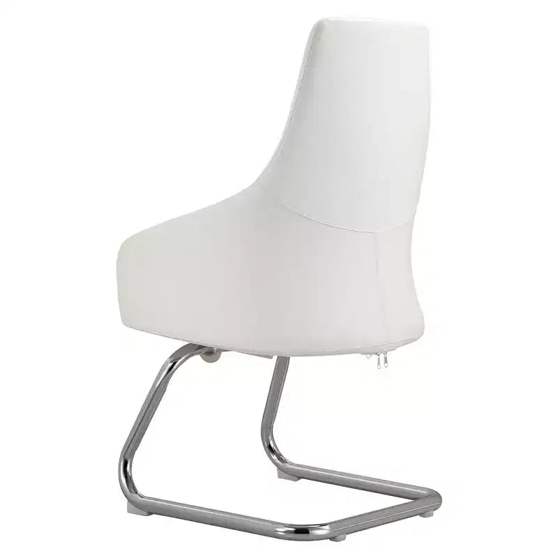 Sedia da ufficio Celeste in pelle – Base a slitta in ferro moderna, seduta ergonomica per scrivania e ospiti