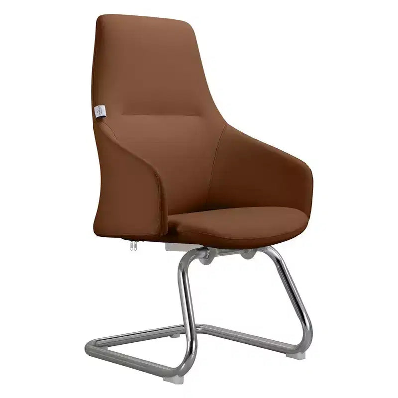 Sedia da ufficio Celeste in pelle – Base a slitta in ferro moderna, seduta ergonomica per scrivania e ospiti